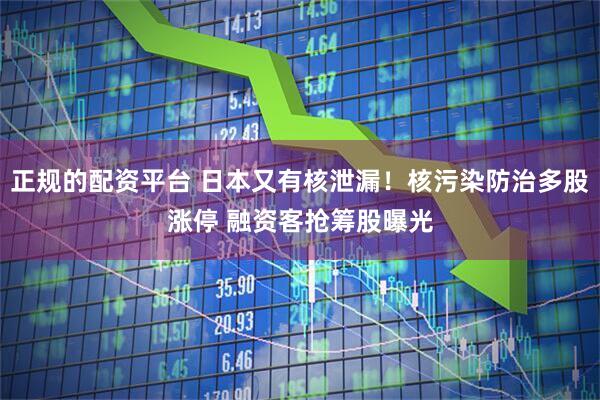 正规的配资平台 日本又有核泄漏！核污染防治多股涨停 融资客抢筹股曝光