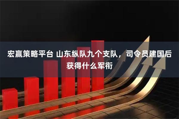 宏赢策略平台 山东纵队九个支队，司令员建国后获得什么军衔