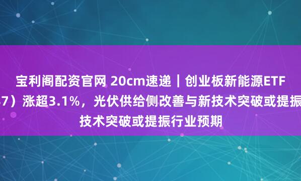 宝利阁配资官网 20cm速递｜创业板新能源ETF（159387）涨超3.1%，光伏供给侧改善与新技术突破或提振行业预期